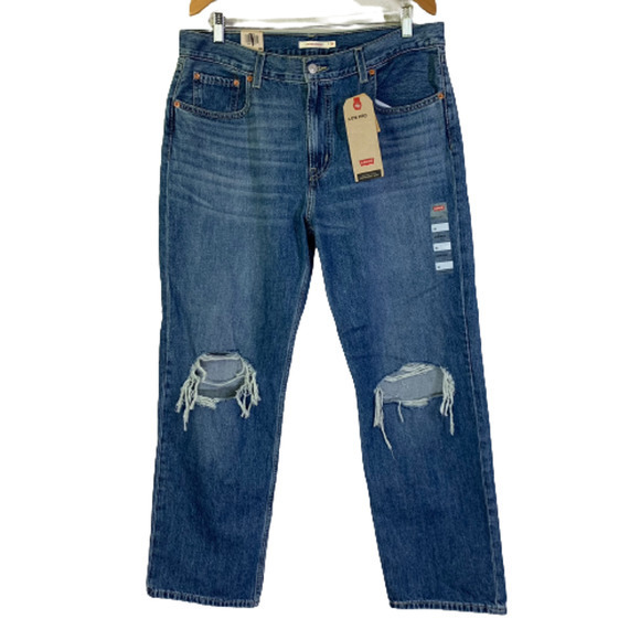 LEVI'S Distressed Denim Low Pro Straight Jeans - NWT - Picture 2 of 16